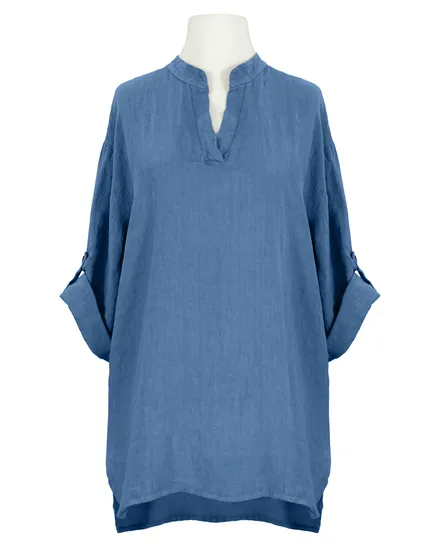 Leinenbluse in jeansblau von Puro Lino