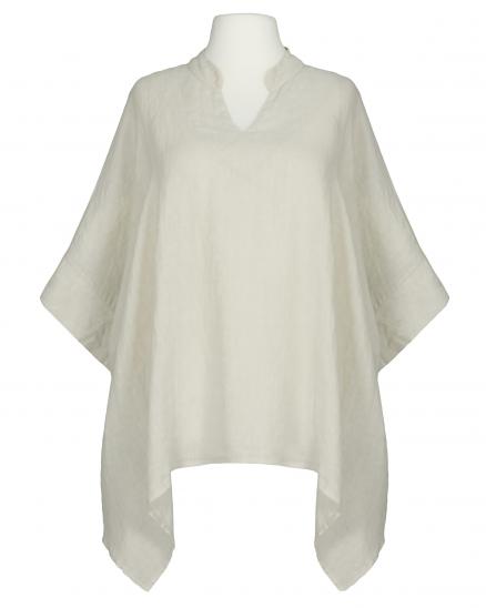 Leinenbluse Stehkragen in beige von Puro Lino