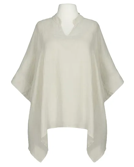 Leinenbluse Stehkragen in beige von Puro Lino