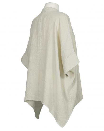 Leinenbluse Stehkragen in beige von Puro Lino