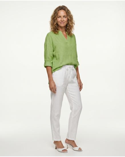 Leinenhose in weiss von Made in Italy