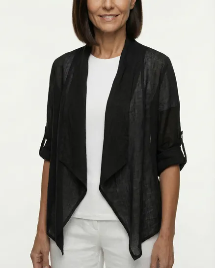 Leinenjacke in schwarz von Made in Italy