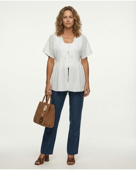 Leinenjacke Lochstickerei in weiss von Glamour