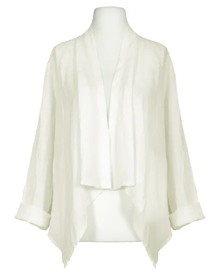 Leinenjacke mit Schalkragen in milchwei� von Made in Italy