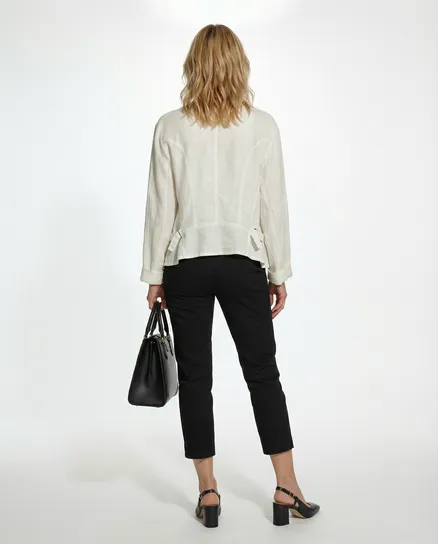 Leinenjacke mit Schalkragen in milchwei� von Made in Italy