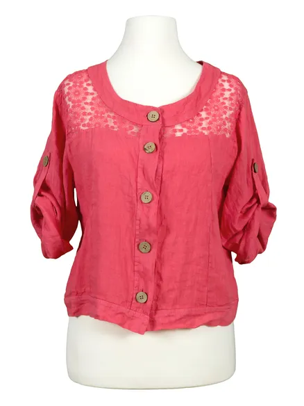 Leinenjacke mit Spitze in koralle von RESTART