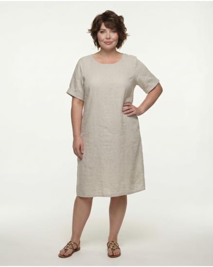 Leinenkleid in beige von Puro Lino