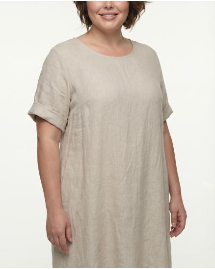 Leinenkleid in beige von Puro Lino