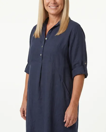 Leinenkleid in blau von Puro Lino
