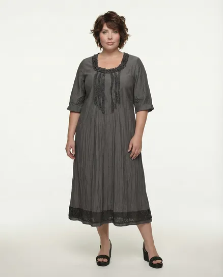 Leinenkleid in grau von Manga