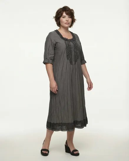 Leinenkleid in grau von Manga