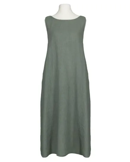 Leinenkleid A-Linie in khaki von Puro Lino