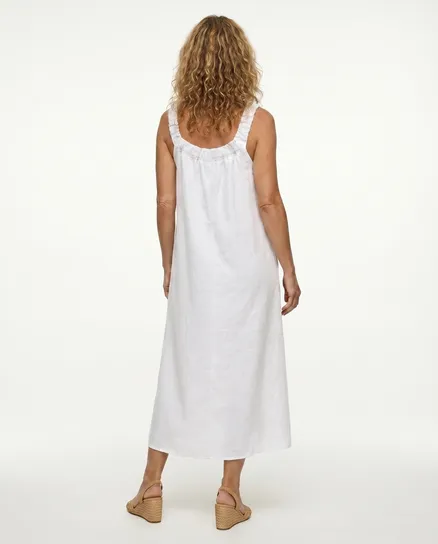 Leinenkleid A-Linie in wei� von Puro Lino