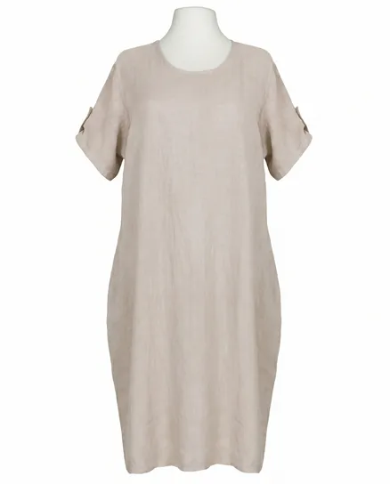 Leinenkleid Basic in beige von Puro Lino