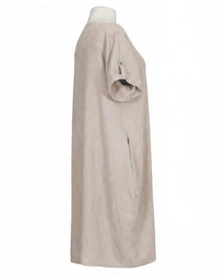 Leinenkleid Basic in beige von Puro Lino