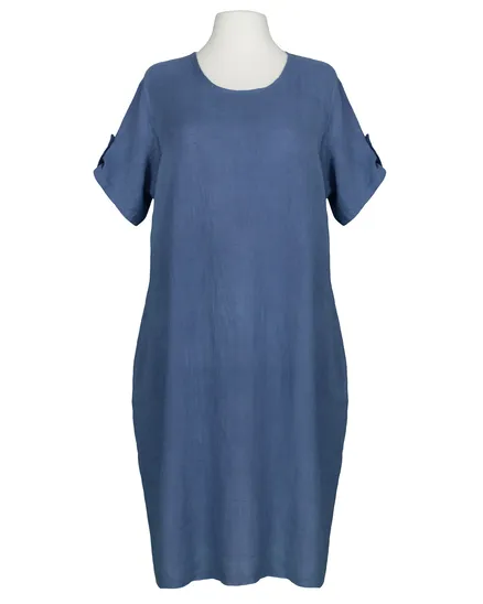 Leinenkleid Basic in blau von Puro Lino
