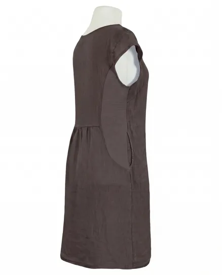 Leinenkleid Basic in braun von Puro Lino