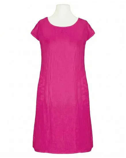 Leinenkleid Basic in fuchsia von Puro Lino