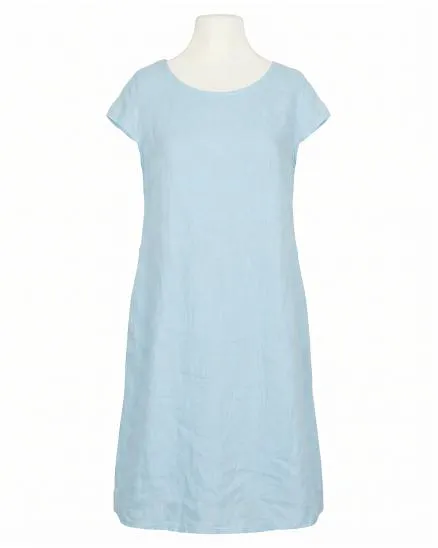 Leinenkleid Basic in hellblau von Puro Lino
