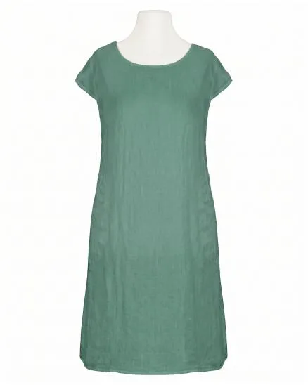 Leinenkleid Basic in jade von Puro Lino