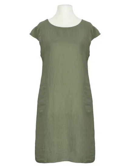 Leinenkleid Basic in khaki von Puro Lino