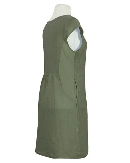 Leinenkleid Basic in khaki von Puro Lino