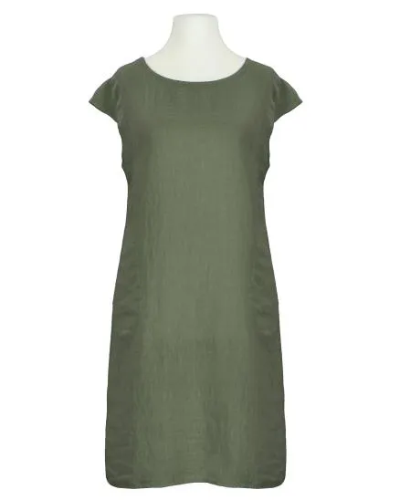 Leinenkleid Basic in khaki von Puro Lino