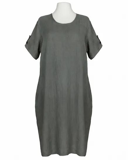 Leinenkleid Basic in khaki von Puro Lino