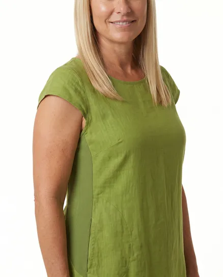 Leinenkleid Basic in kiwi von Puro Lino