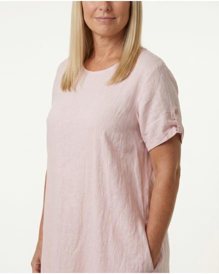 Leinenkleid Basic in rosa von Puro Lino