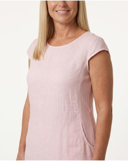 Leinenkleid Basic in rosa von Puro Lino