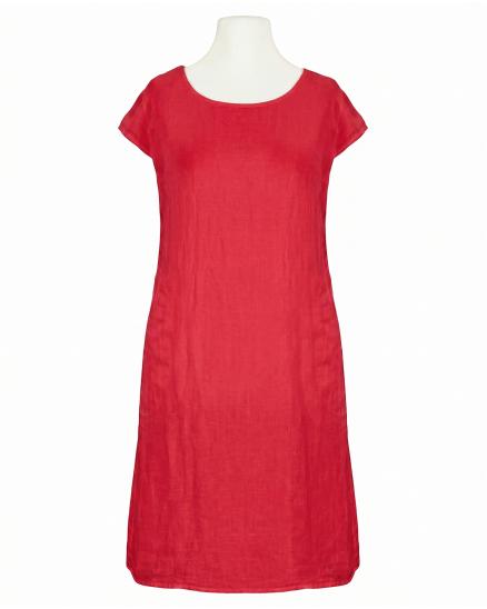 Leinenkleid Basic in rot von Puro Lino