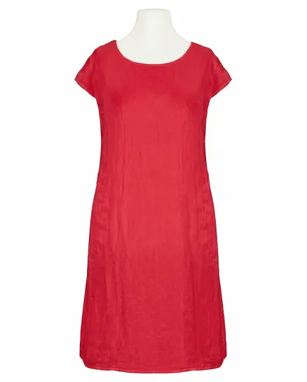 Leinenkleid Basic in rot von Puro Lino