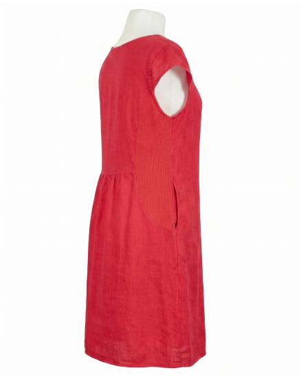 Leinenkleid Basic in rot von Puro Lino