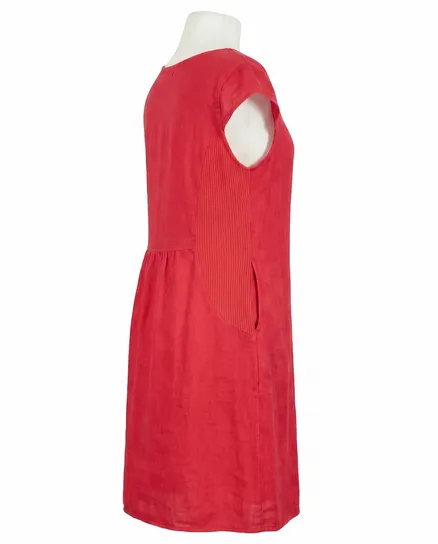 Leinenkleid Basic in rot von Puro Lino