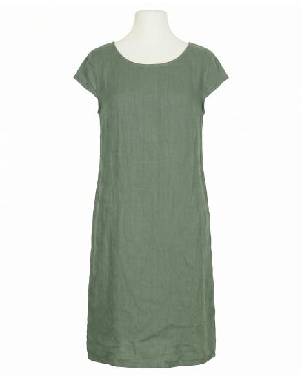 Leinenkleid Basic in salbei von Puro Lino