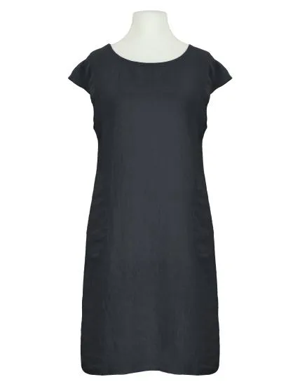 Leinenkleid Basic in schwarz von Puro Lino