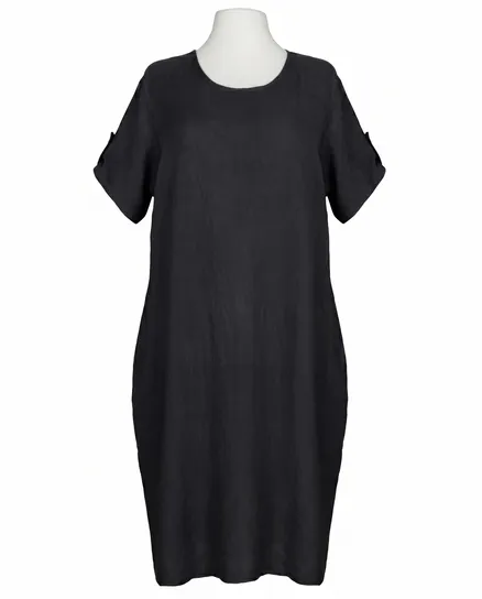 Leinenkleid Basic in schwarz von Puro Lino