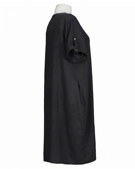 Leinenkleid Basic in schwarz von Puro Lino