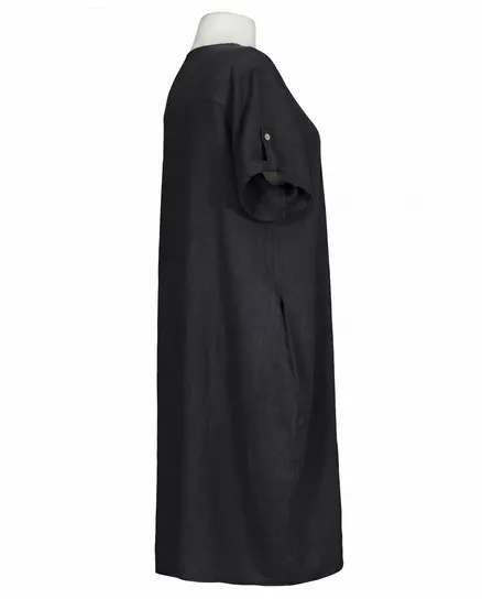 Leinenkleid Basic in schwarz von Puro Lino