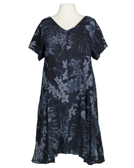 Leinenkleid Floral in blau von Made in Italy