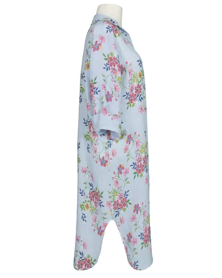 Leinenkleid Floral in blau von Puro Lino
