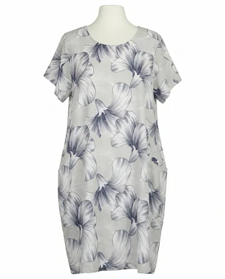 Leinenkleid Floral in grau von Puro Lino