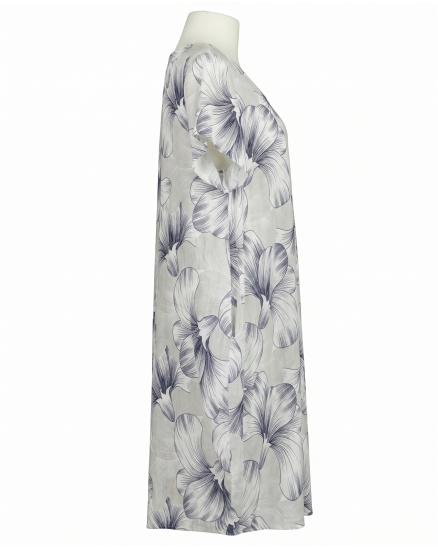 Leinenkleid Floral in grau von Puro Lino