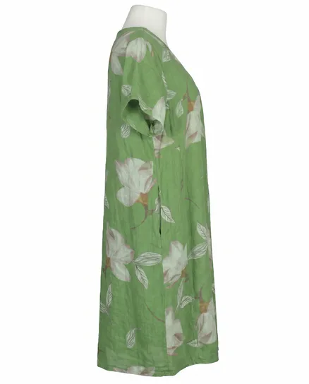 Leinenkleid Floral in kiwi von Puro Lino