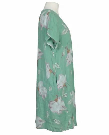 Leinenkleid Floral in lindgr�n von Puro Lino