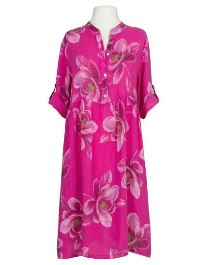 Leinenkleid Floral in pink von Puro Lino