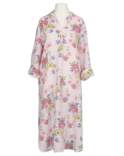 Leinenkleid Floral in rosa von Puro Lino