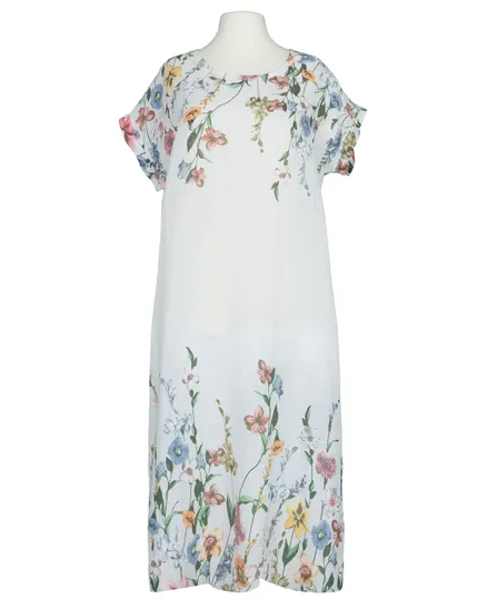 Leinenkleid Floral in wei� von Puro Lino
