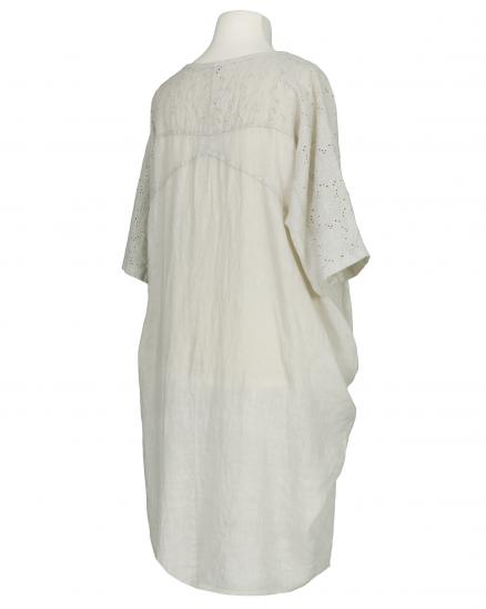 Leinenkleid Lochstickerei in beige von Spaziodonna